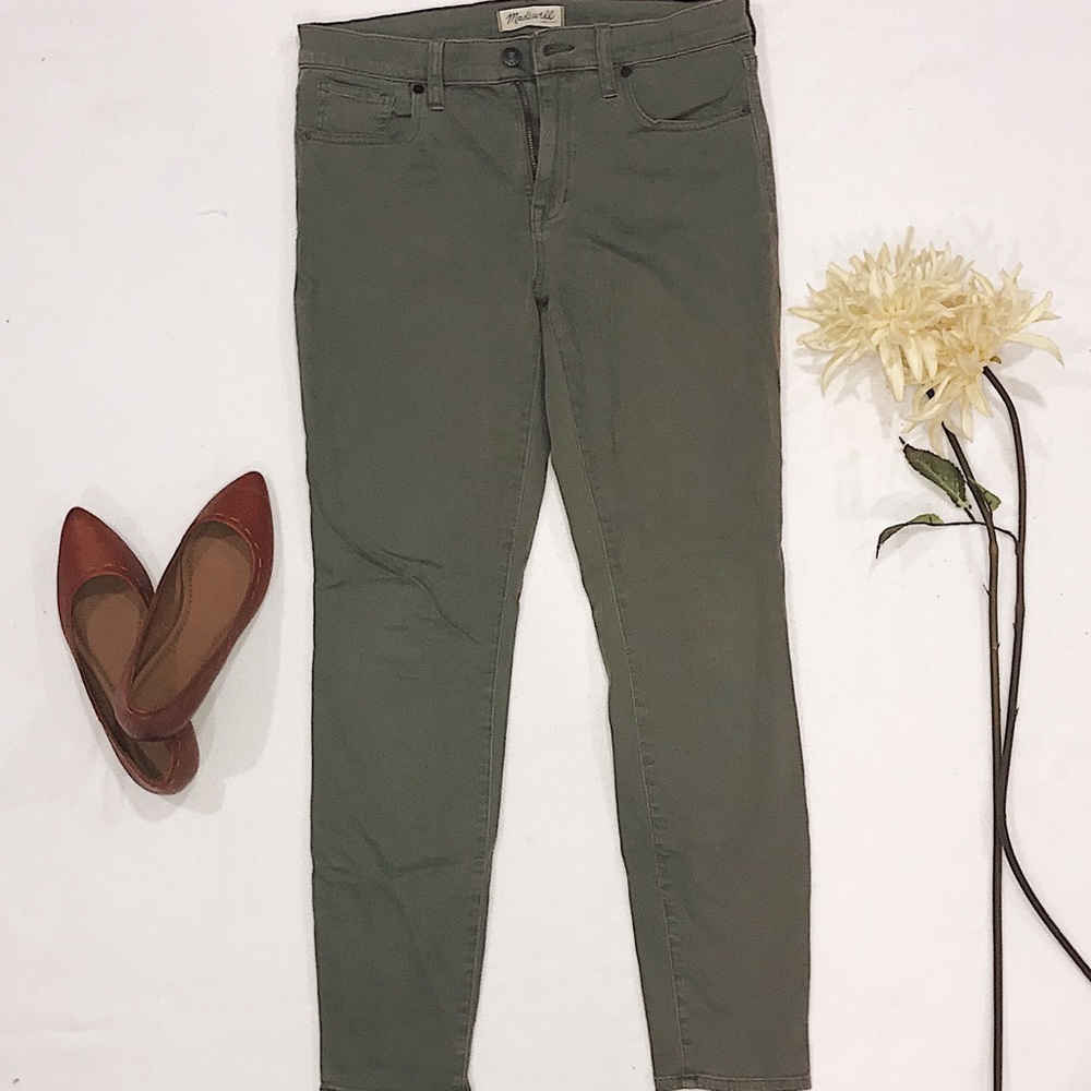 Madewell Olive High Rise Skinny Pants!